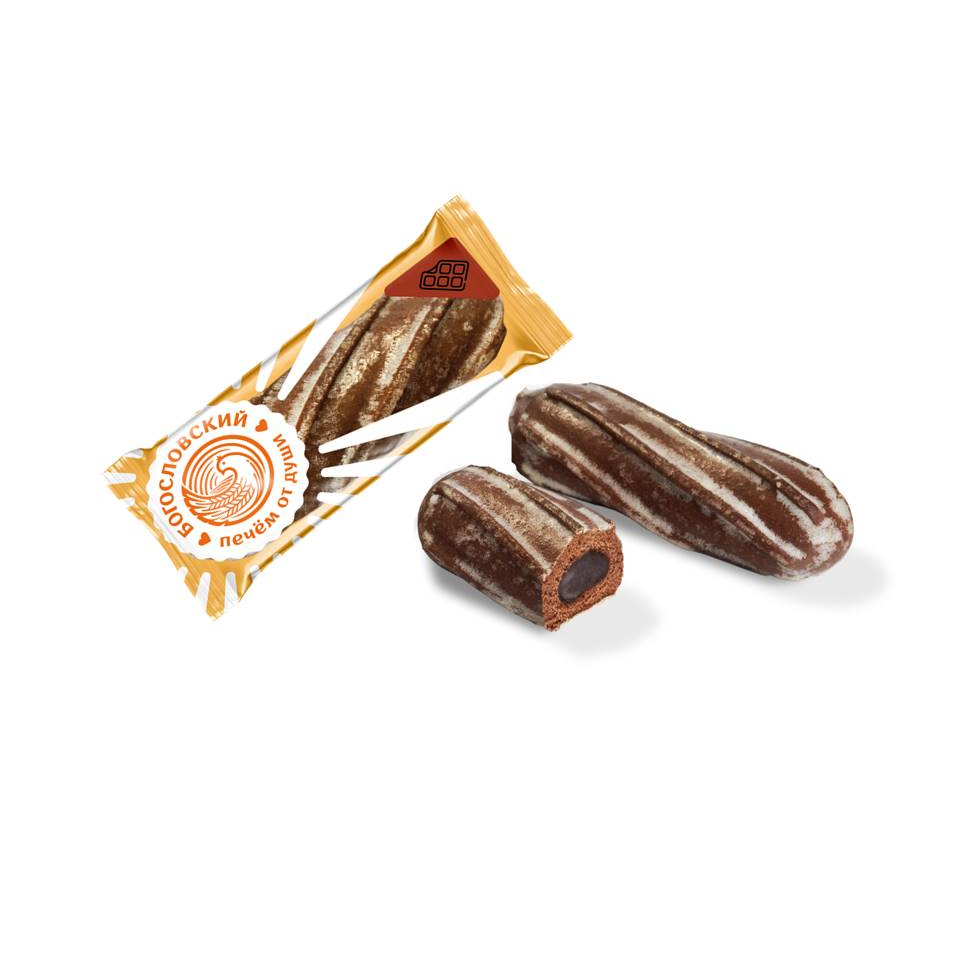 Пряники заварные шоколадные с начинкой глазированные   "С шоколадом" фото
